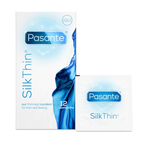 Prezerwatywy Pasante Silk Thin, bardzo cienkie, lateks, 12 szt.