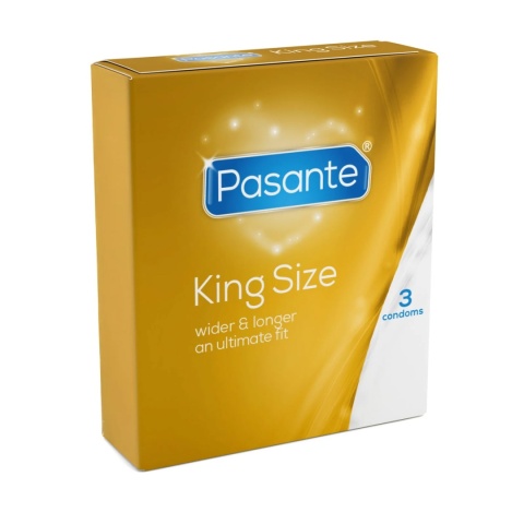 Prezerwatywy lateksowe Pasante King Size, duży rozmiar, 60mm pudełko 3 szt