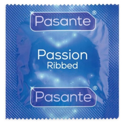 Prezerwatywy lateksowe Pasante Passion, żebrowane, 12 szt