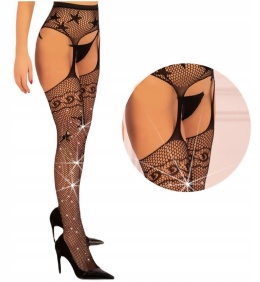 Rajstopy strip panty (pończochy połączone z paskiem) Grardis, z błyszczącymi dżetami, LivcoCorsetti