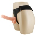 Strap-on Yvette, bez wibracji, wersja zakładana przez kobietę, dildo pełne w środku, z jądrami, materiał TPR