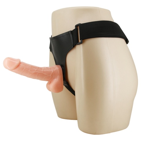 Strap-on Yvette, bez wibracji, wersja zakładana przez kobietę, dildo pełne w środku, z jądrami, materiał TPR