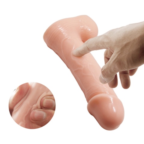 Strap-on Yvette, bez wibracji, wersja zakładana przez kobietę, dildo pełne w środku, z jądrami, materiał TPR