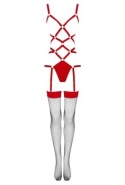 Body - uprząż -bodystocking: komplet bielizny erotycznej z pasków, Thiara Red, LivcoCorsetti