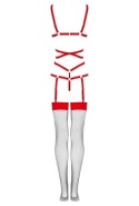 Body - uprząż -bodystocking: komplet bielizny erotycznej z pasków, Thiara Red, LivcoCorsetti