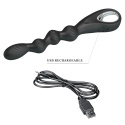 Dildo analne Federer, o zmiennej średnicy, z wibracjami, (bardzo cichy wibrator analny),,silikon, USB