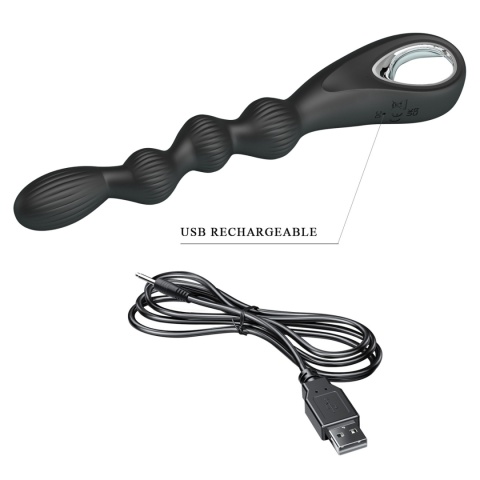 Dildo analne Federer, o zmiennej średnicy, z wibracjami, (bardzo cichy wibrator analny),,silikon, USB