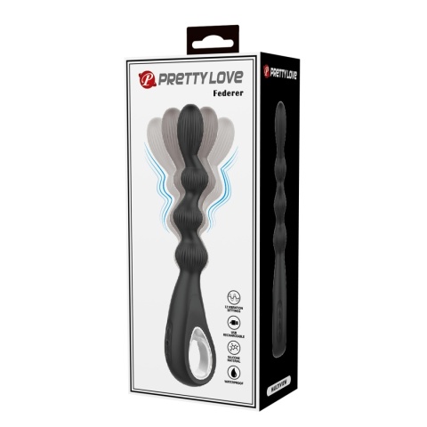Dildo analne Federer, o zmiennej średnicy, z wibracjami, (bardzo cichy wibrator analny),,silikon, USB