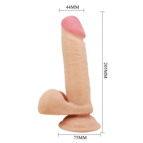 Dildo na przyssawce, Creel, bez wibracji, ruchoma skóra, TPR, Sliding Skin Bendable 8.1