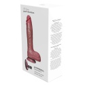 Dildo na przyssawce, teleskopowe ruch posuwisty i wibracje, silikon, pilot zdalny