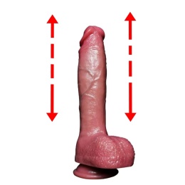 Dildo na przyssawce, Telescopic Power Stroke, ruch posuwisty i wibracje, silikon, pilot zdalny