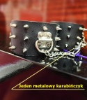Kajdanki ze skóry syntetycznej, z kolcami, zapinane na napy, metalowe, T4L