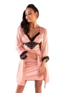 Komplet bielizny, 4 części: koszulka, peniuar i 2 paty stringów, Pink, LivcoCorsetti