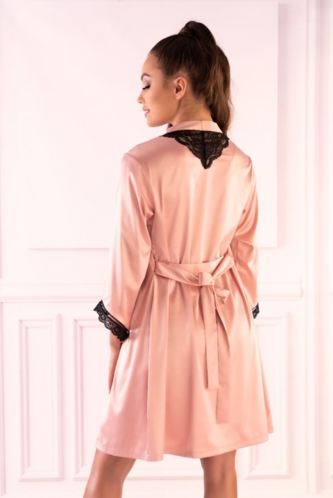 Komplet bielizny, 4 części: koszulka, peniuar i 2 paty stringów, Pink, LivcoCorsetti