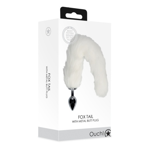 Korek analny (zatyczka analna, plug) z ogonem, rozmiar M, aluminium