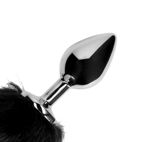 Korek analny (zatyczka analna, plug) z ogonem, rozmiar M, aluminium