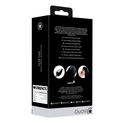Korek analny (zatyczka analna, plug) z ogonem, rozmiar M, aluminium
