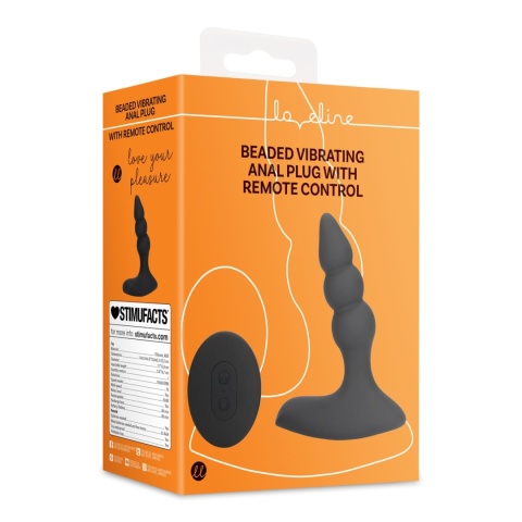 Masażer prostaty/stymulator punktu G, korek analny z wibracjami i pilotem, uniwersalna zabawka Loveline, silikon, USB.-