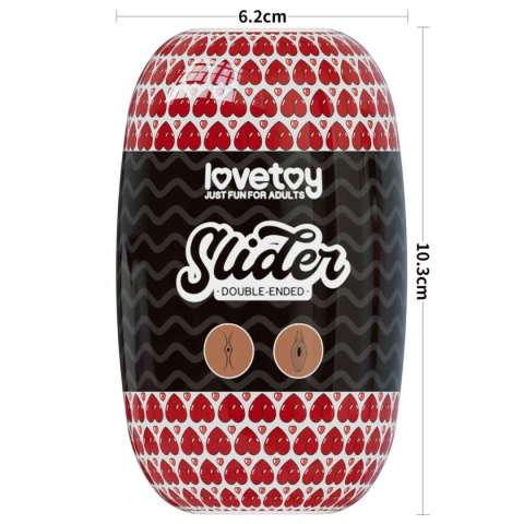 Masturbator, mały masażer męski Slider, w puszce, czarnoskóra wagina i anus,bez wibracji, TPR