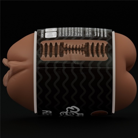 Masturbator, mały masażer męski Slider, w puszce, czarnoskóra wagina i anus,bez wibracji, TPR