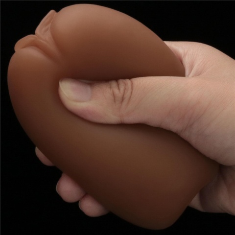 Masturbator, mały masażer męski Slider, w puszce, czarnoskóra wagina i anus,bez wibracji, TPR