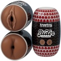 Masturbator, mały masażer męski Slider, w puszce, czarnoskóra wagina i anus,bez wibracji, TPR