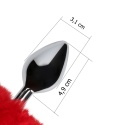 Metalowy korek analny (zatyczka analna, plug), ogon króliczka, rozmiar M