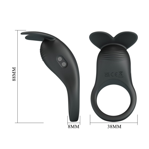 Pierścień na penisa, Carlton, z wibracjami, stymulujący łechtaczkę, dla par, silikon, USB