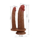 Podwójne dildo na przyssawce, Goran Pretty Love, TPE, bez wibracji
