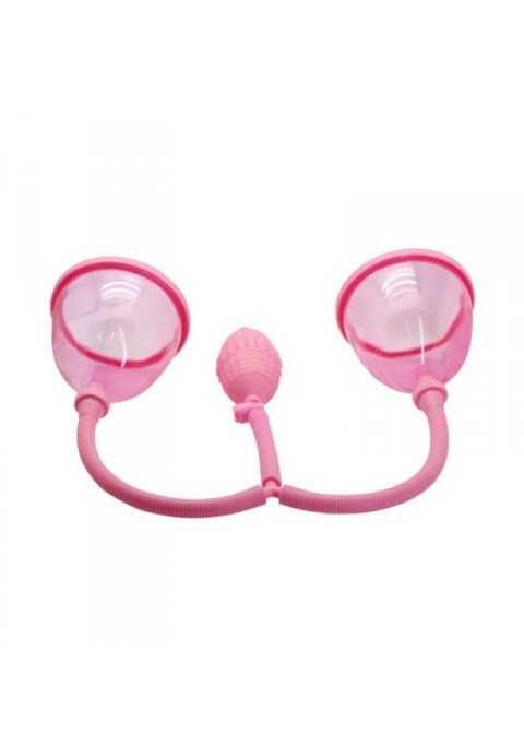 Pompka do piersi, podwójny klosz, pompowana ręcznie gruszką, Dual Breast Suction Cups, T4L