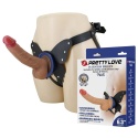 Strap-on Wells, wersja zakładane przez kobietę, dildo z jądrami, bez wibracji, TPR