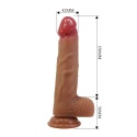 Strap-on Wells, wersja zakładane przez kobietę, dildo z jądrami, bez wibracji, TPR