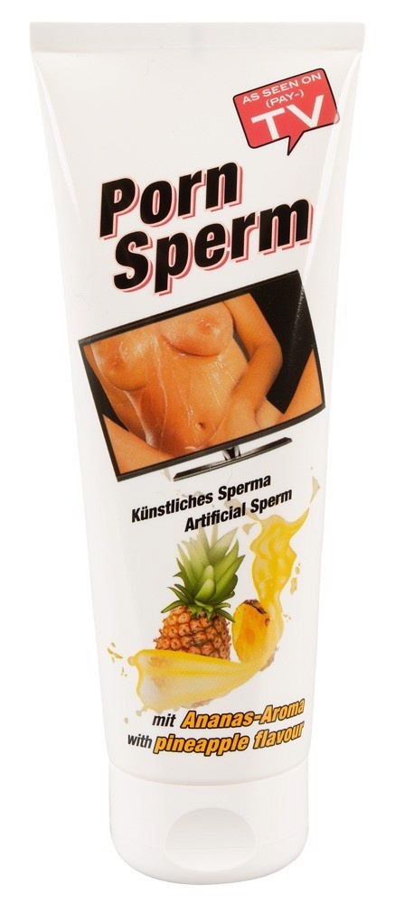 Sztuczna sperma, lubrykant wodny o mlecznym kolorze i zapachu ananasa, Porn Sperm, 250 ml