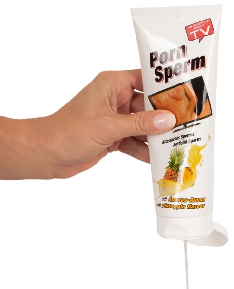 Sztuczna sperma, lubrykant wodny o mlecznym kolorze i zapachu ananasa, Porn Sperm, 250 ml