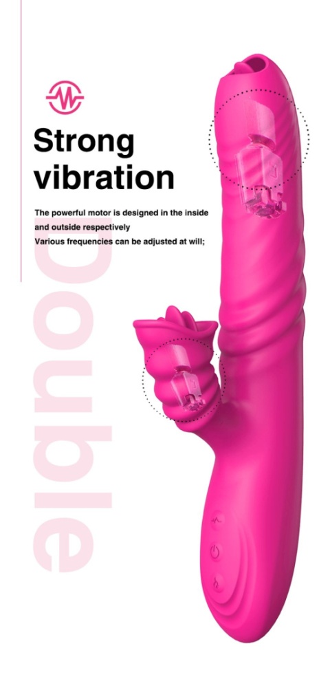 Wibrator wielofunkcyjny, teleskopowy, Angelia2, silikon, USB