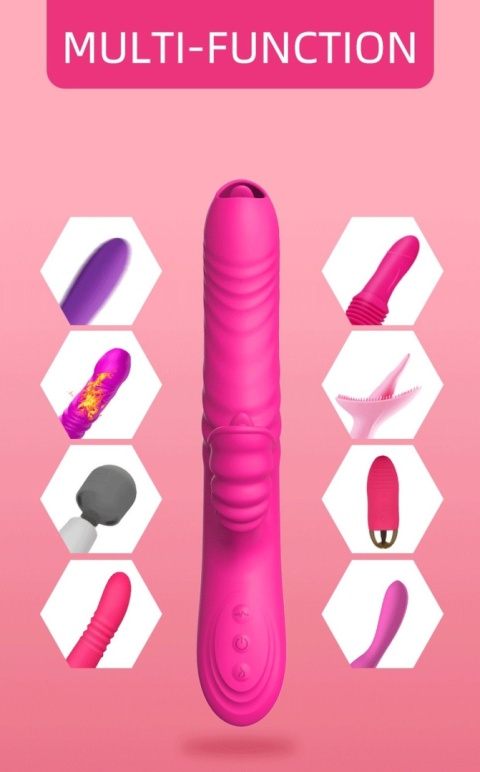 Wibrator wielofunkcyjny, teleskopowy, Angelia2, silikon, USB