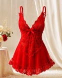 Zestaw bielizny Nuit Red: koszulka i stringi, LivCoCorsetti