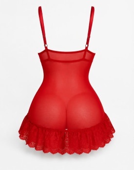 Zestaw bielizny Nuit Red: koszulka i stringi, LivCoCorsetti
