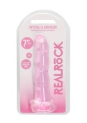 Dildo na przyssawce, 7.0, nierealistyczne o stopniowanej średnicy, krystalicznie fiołkowe lub różowe, TPE