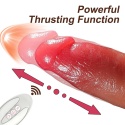 Dildo na przyssawce, Telescopic Power Stroke, ruch posuwisty i wibracje, silikon, pilot zdalny
