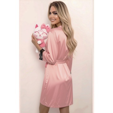 Komplet bielizny, 4 części: koszulka, peniuar i 2 paty stringów, Pink, LivcoCorsetti