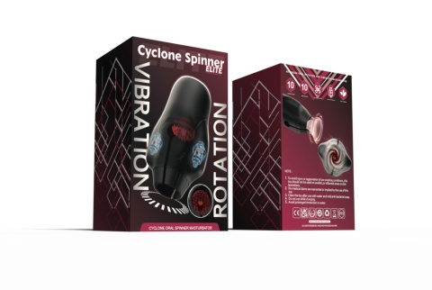 Masturbator Cyclone Spinner, masażer penisa, stroker, z wibracjami i rotacjami, silikon, USB