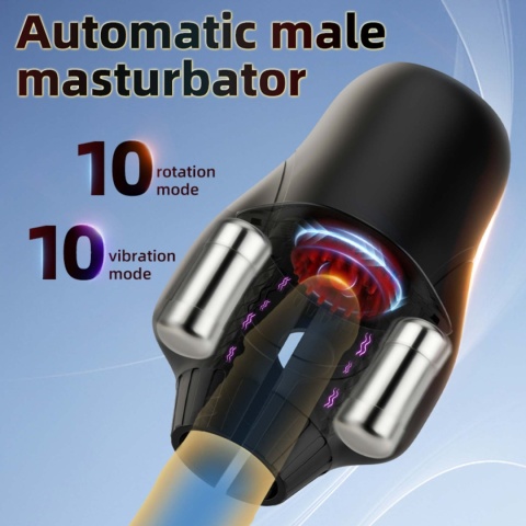 Masturbator Cyclone Spinner, masażer penisa, stroker, z wibracjami i rotacjami, silikon, USB