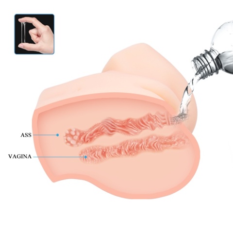 Masturbator realistyczny z wibracjami, Veronica: pupa - wagina i anus, 3,6 kg, nie potrzebuje lubrykantu, wystarczy woda