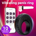 Pierścień na penisa, Wibrująca Oponka, sterowany aplikacją silikon, USB