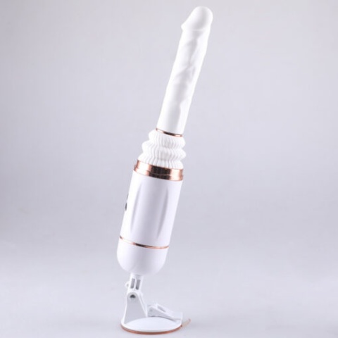 Seks maszyna sterowana aplikacją, samobieżna, teleskopowa, , podgrzewane dildo na przyssawce, silikon, USB
