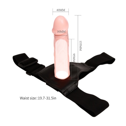 Strap-on Jessica Vibro, zakładany przez kobietę, dildo bez jąder, TPR, wibracje, pilot na kablu