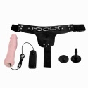 Strap-on Jessica Vibro, zakładany przez kobietę, dildo bez jąder, TPR, wibracje, pilot na kablu