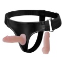 Strap-on zakładany przez kobietę, Jessica 2, bez wibracji, z dwoma dildami z cyberskóry, TPR