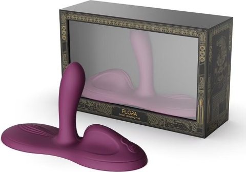 Stymulator dla pań, Zalo Flora, seks maszyna samobieżna, teleskopowa, podgrzewane dildo na przyssawce, silikon, USB